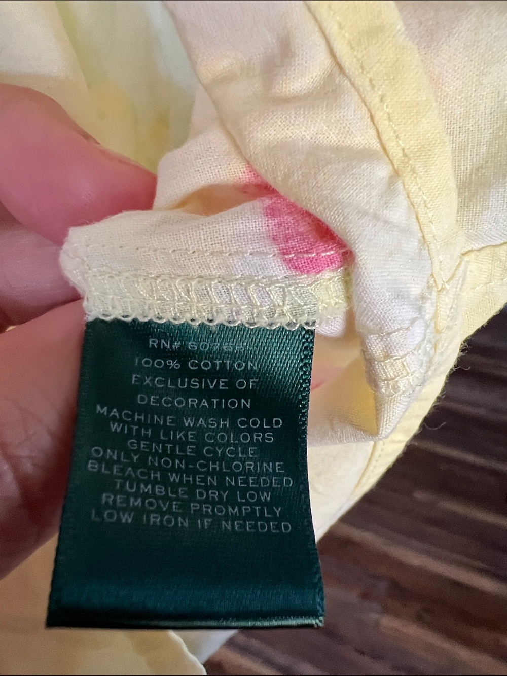 Ralph Lauren Pastel Yellow Shirt with Pink Collar and Mint Accents - Picture 4 of 9
